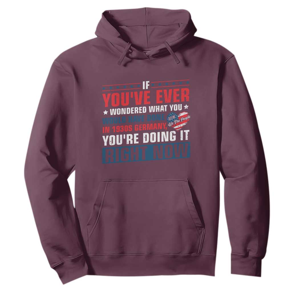 Anti Fascist Hoodie Political Activism Human Rights TS10 Maroon Print Your Wear