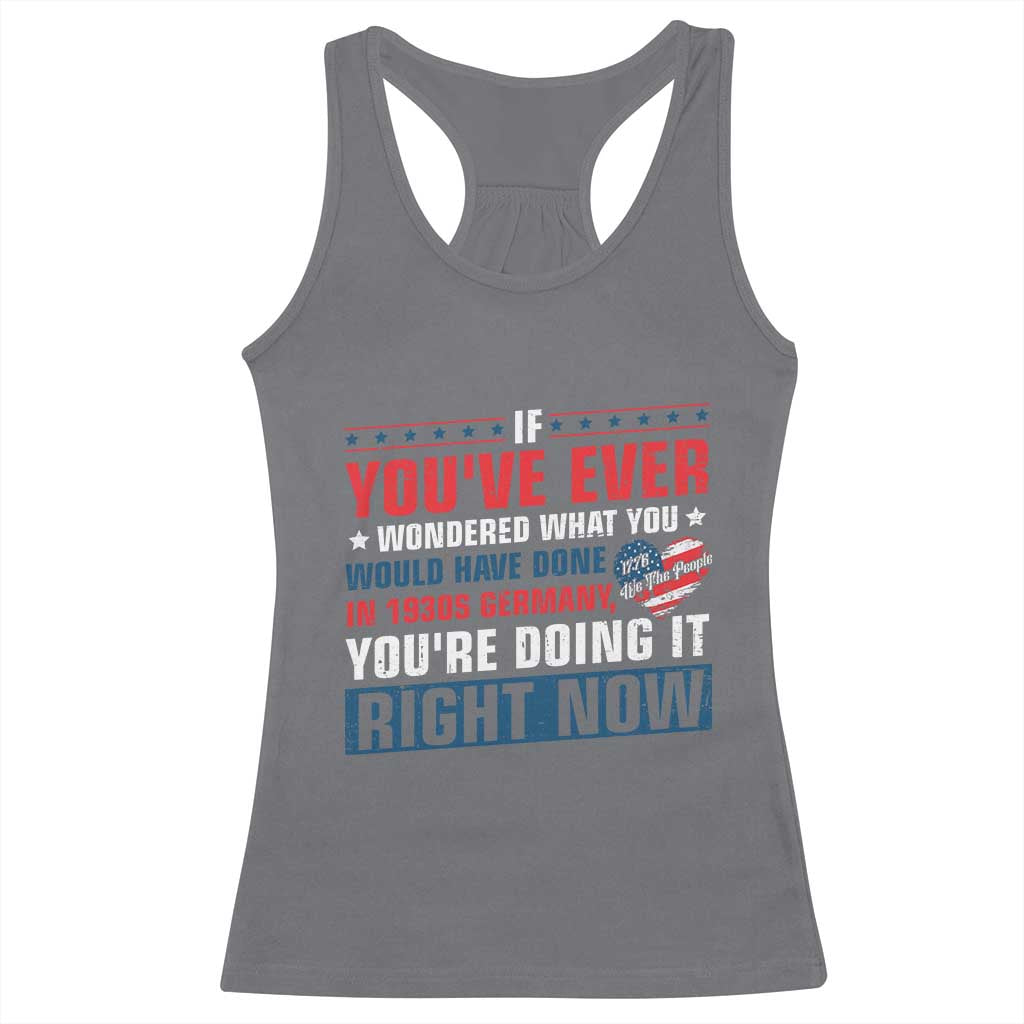 Anti Fascist Racerback Tank Top Political Activism Human Rights TS10 Charcoal Print Your Wear
