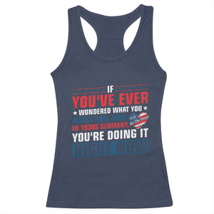 Anti Fascist Racerback Tank Top Political Activism Human Rights TS10 Navy Print Your Wear