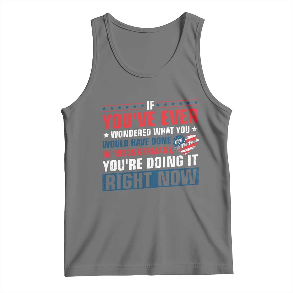 Anti Fascist Tank Top Political Activism Human Rights TS10 Black Heather Print Your Wear