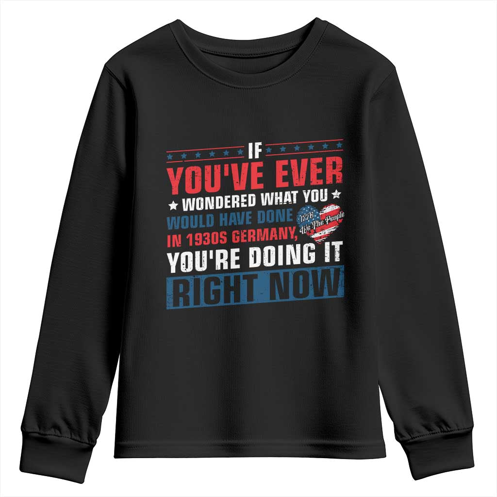 Anti Fascist Youth Sweatshirt Political Activism Human Rights TS10 Black Print Your Wear