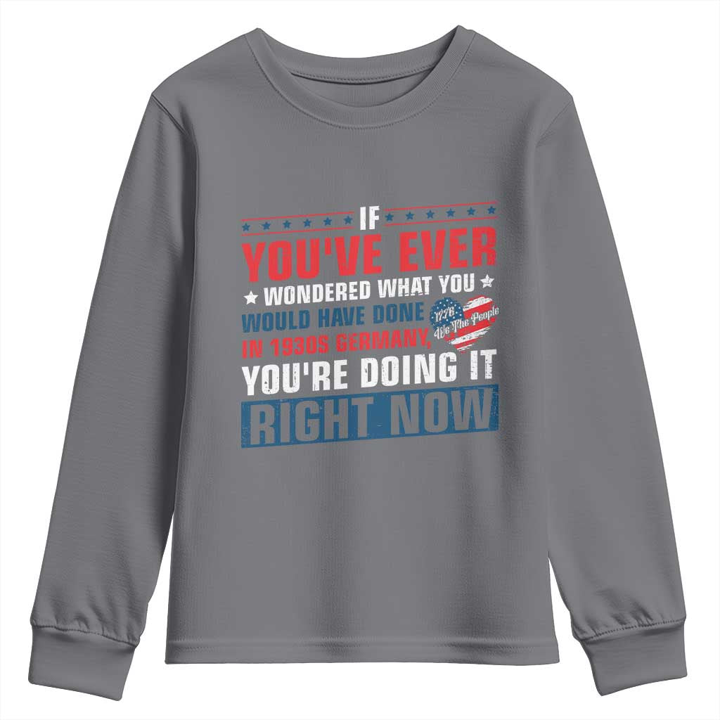 Anti Fascist Youth Sweatshirt Political Activism Human Rights TS10 Charcoal Print Your Wear