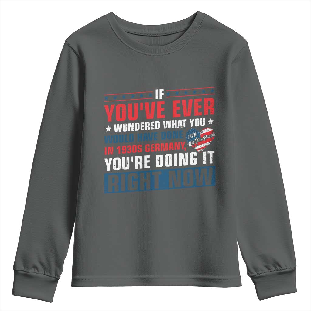 Anti Fascist Youth Sweatshirt Political Activism Human Rights TS10 Dark Heather Print Your Wear