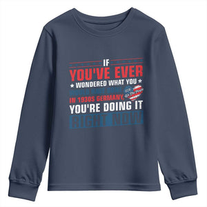 Anti Fascist Youth Sweatshirt Political Activism Human Rights TS10 Navy Print Your Wear