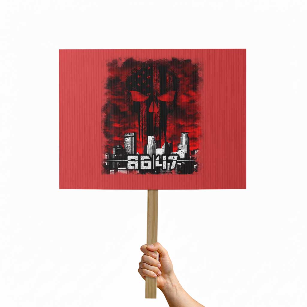 Retro 8647 Protest Sign Vintage USA American Flag Skull TS10 Horizontal 18