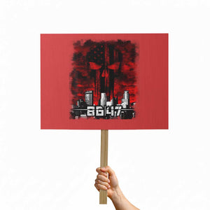 Retro 8647 Protest Sign Vintage USA American Flag Skull TS10 Horizontal 18" × 24" Red Print Your Wear