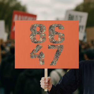 Retro 8647 Protest Sign Vintage Camouflage Camo Skull TS10 Horizontal 18" × 24" Orange Print Your Wear