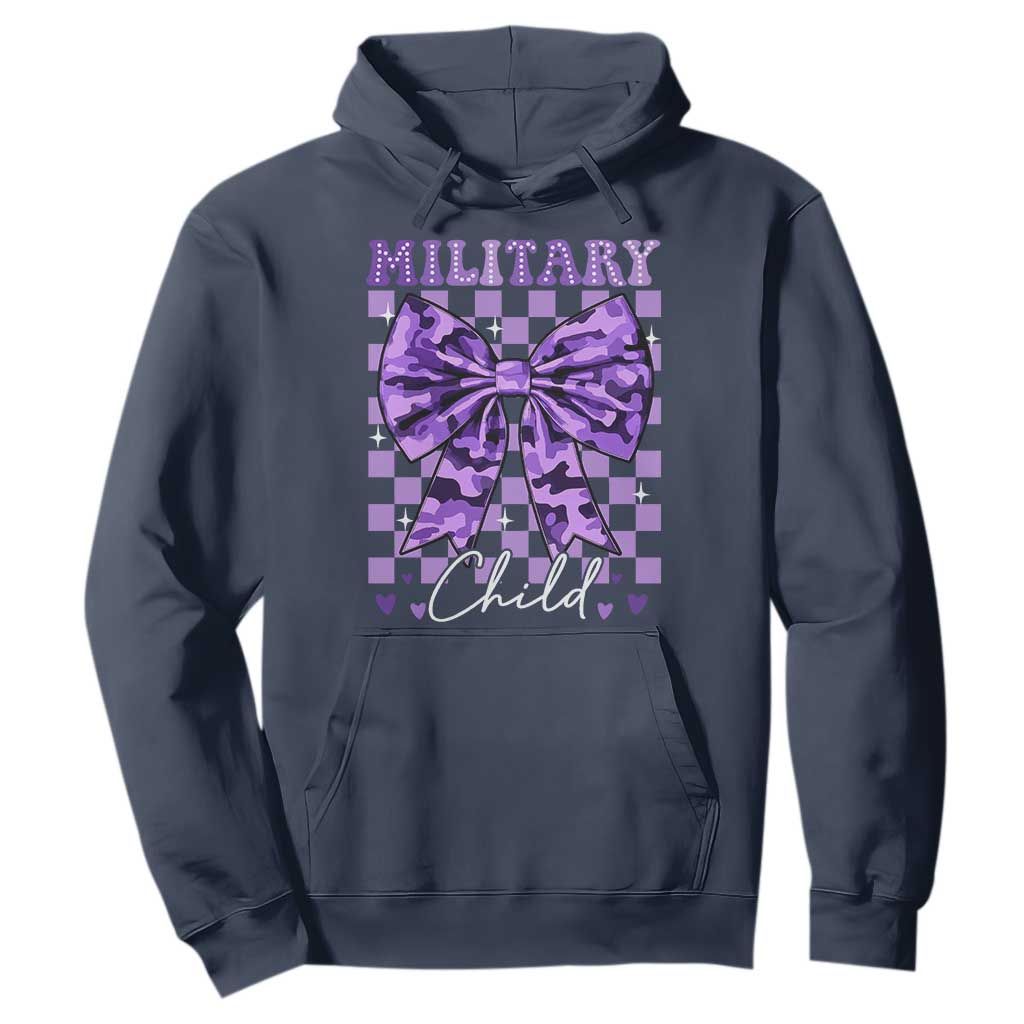 Military Child Coquette Bow Hoodie Purple Up Camo TS10 Navy Print Your Wear