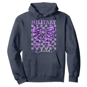 Military Child Coquette Bow Hoodie Purple Up Camo TS10 Navy Print Your Wear