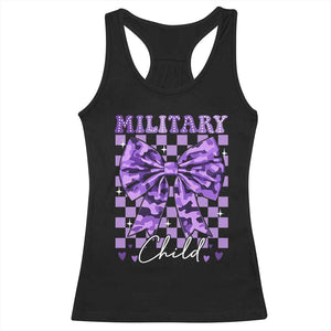 Military Child Coquette Bow Racerback Tank Top Purple Up Camo TS10 Black Print Your Wear