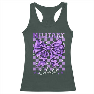 Military Child Coquette Bow Racerback Tank Top Purple Up Camo TS10 Dark Forest Green Print Your Wear