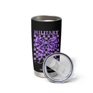 Military Child Coquette Bow Tumbler Cup Purple Up Camo TS10 Print Your Wear