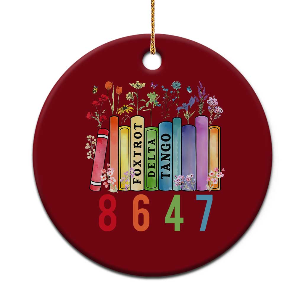 Retro 8647 Ceramic Ornament Foxtrots Delta Tangos Book Flower TS10 1pc Red Print Your Wear