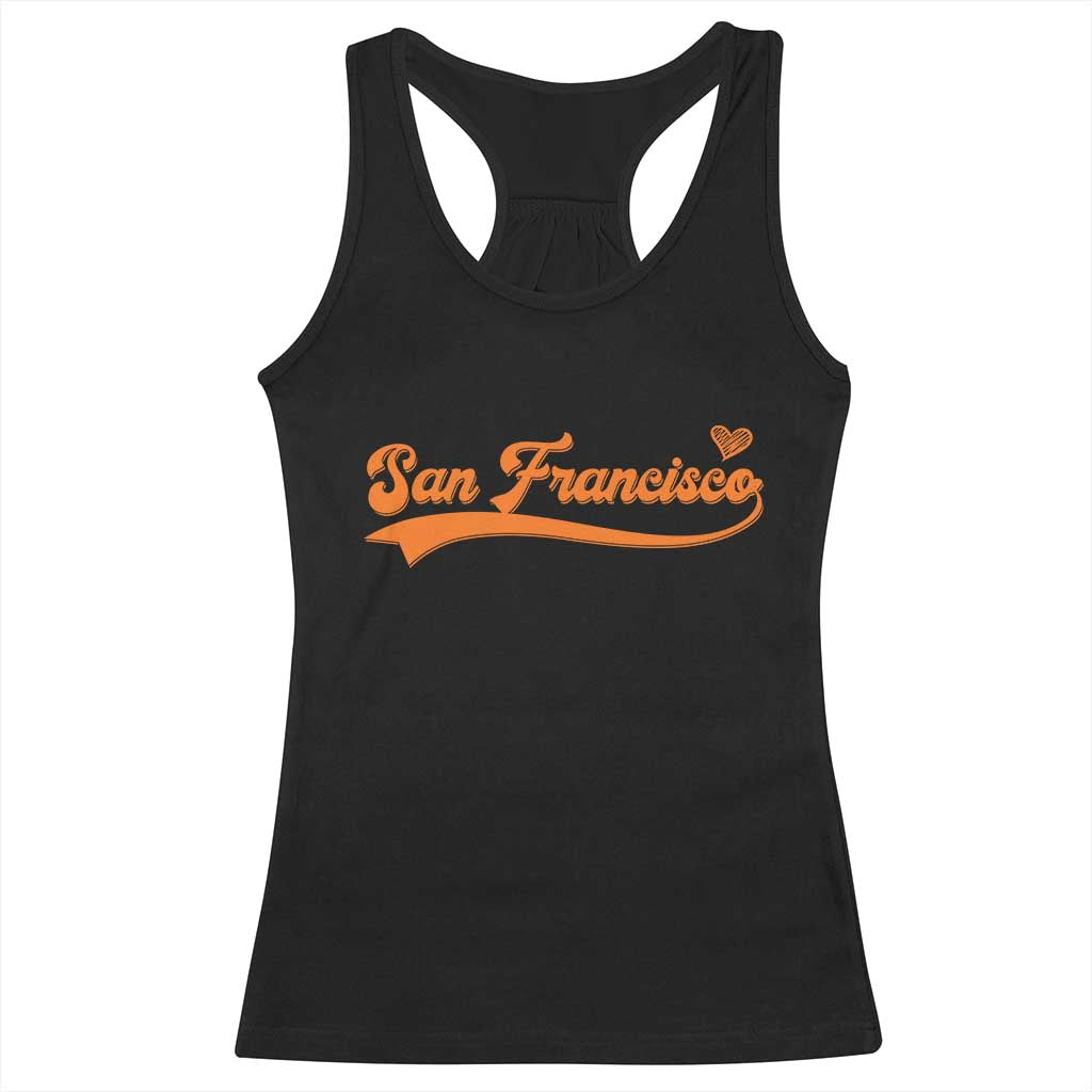 San Francisco Racerback Tank Top SF Varsity California Script Vintage Sports Jersey Style TS10 Black Print Your Wear