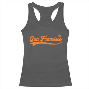 San Francisco Racerback Tank Top SF Varsity California Script Vintage Sports Jersey Style TS10 Dark Heather Print Your Wear