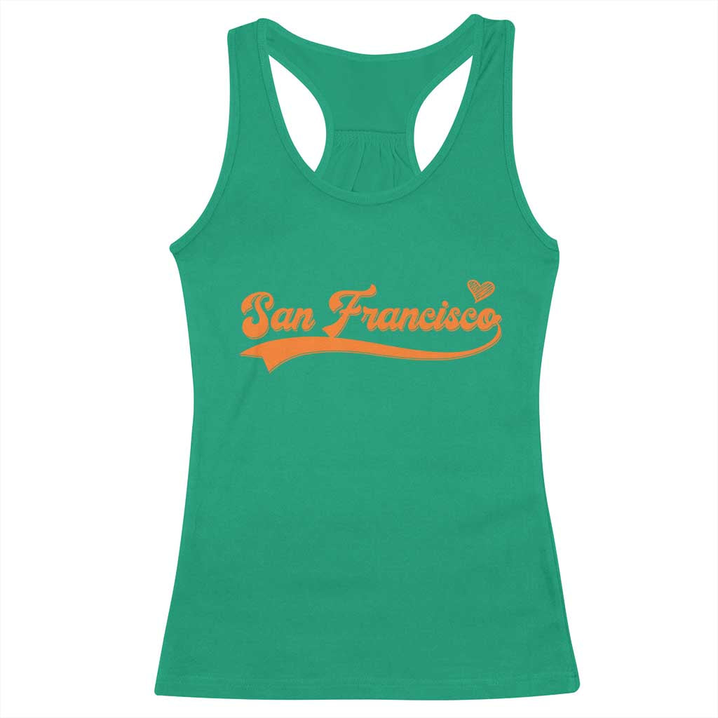San Francisco Racerback Tank Top SF Varsity California Script Vintage Sports Jersey Style TS10 Irish Green Print Your Wear