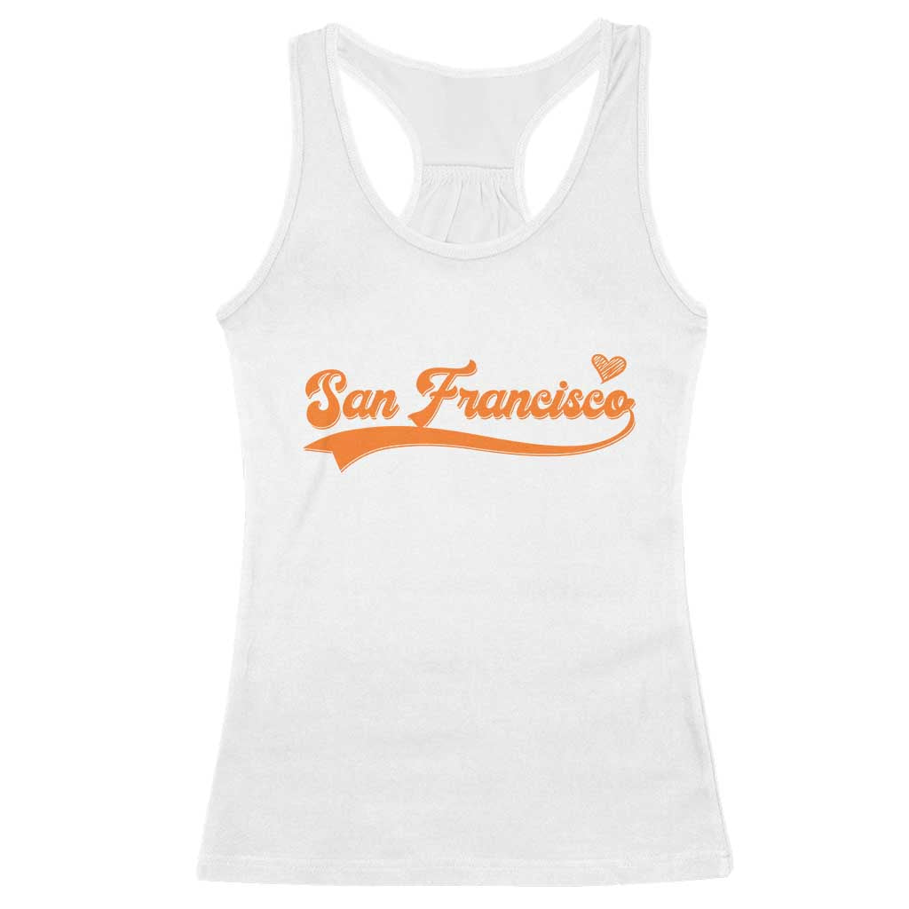 San Francisco Racerback Tank Top SF Varsity California Script Vintage Sports Jersey Style TS10 White Print Your Wear