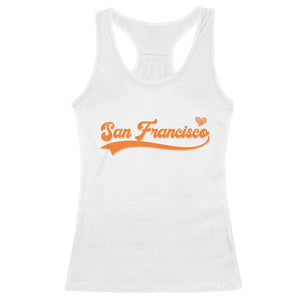 San Francisco Racerback Tank Top SF Varsity California Script Vintage Sports Jersey Style TS10 White Print Your Wear