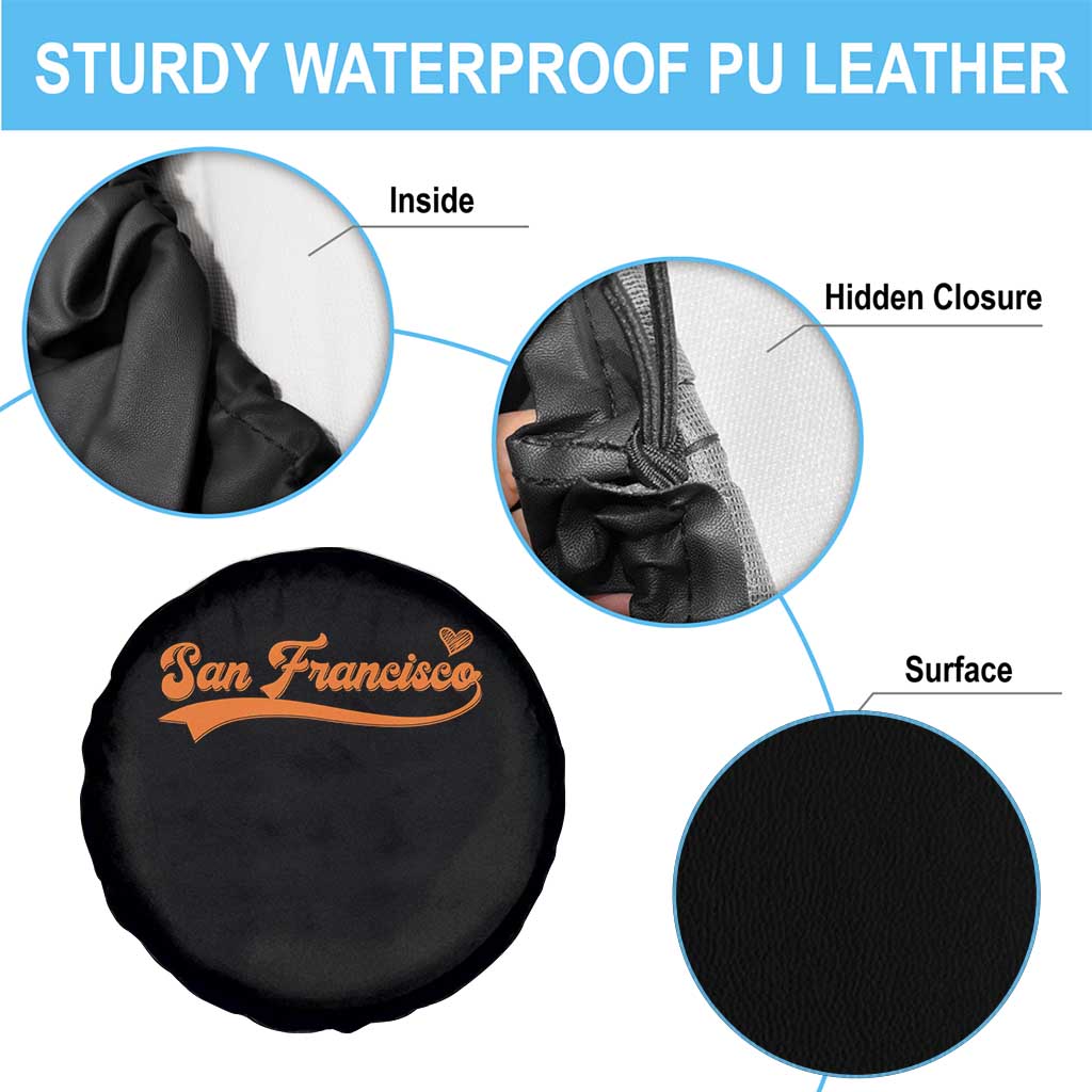 San Francisco Spare Tire Cover SF Varsity California Script Vintage Sports Jersey Style TS10 Print Your Wear