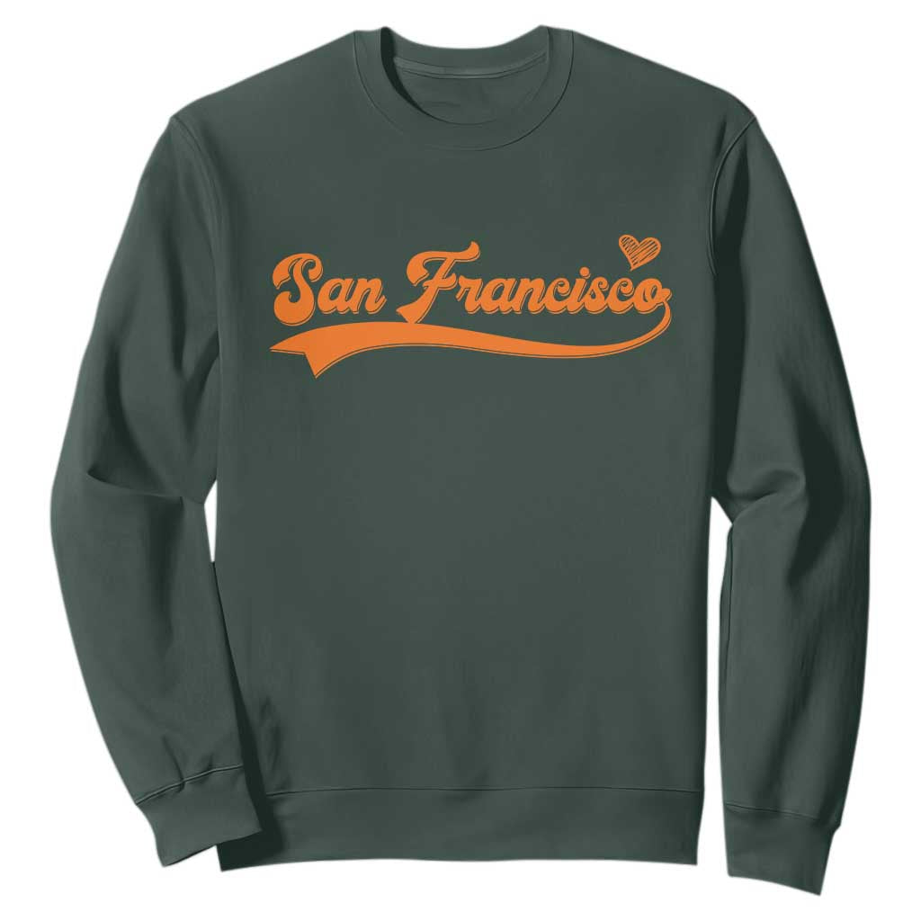 San Francisco Sweatshirt SF Varsity California Script Vintage Sports Jersey Style TS10 Dark Forest Green Print Your Wear