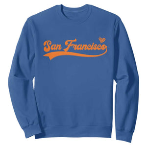San Francisco Sweatshirt SF Varsity California Script Vintage Sports Jersey Style TS10 Royal Blue Print Your Wear
