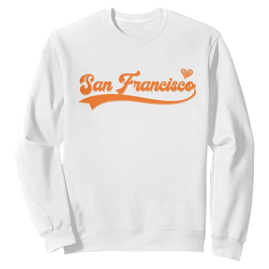 San Francisco Sweatshirt SF Varsity California Script Vintage Sports Jersey Style TS10 White Print Your Wear