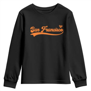 San Francisco Youth Sweatshirt SF Varsity California Script Vintage Sports Jersey Style TS10 Black Print Your Wear