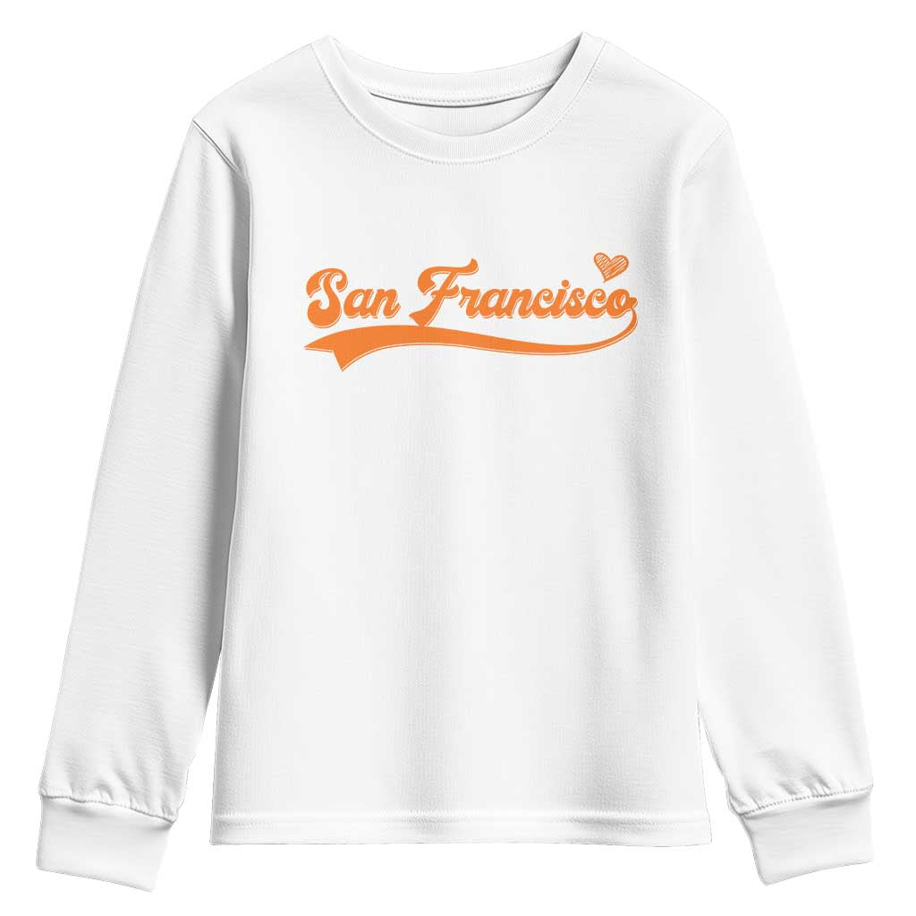 San Francisco Youth Sweatshirt SF Varsity California Script Vintage Sports Jersey Style TS10 White Print Your Wear