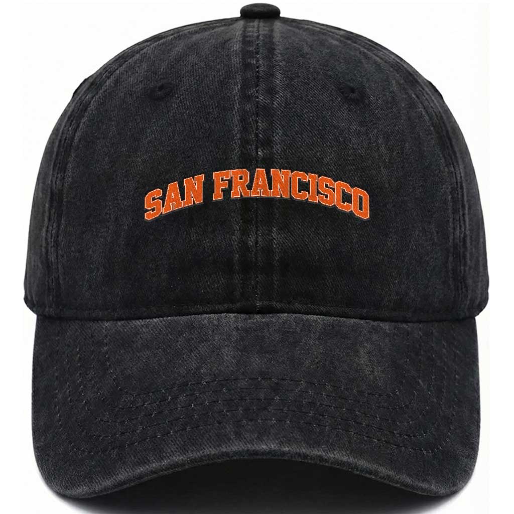 San Francisco Washed Cotton Baseball Cap California SF Varsity Vintage Sports Jersey Style TS10 Print Your Wear