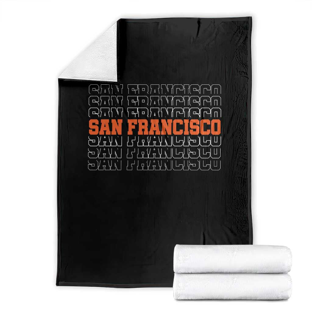 Vintage San Francisco Throw Blanket California SF Retro Sports Style TS10 Black Print Your Wear