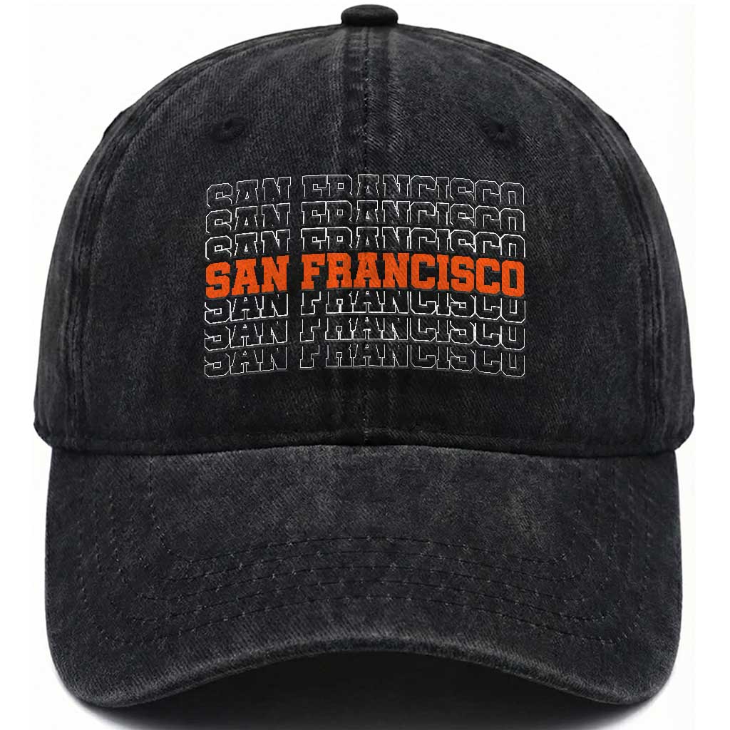 Vintage San Francisco Washed Cotton Baseball Cap California SF Retro Sports Style TS10 Print Your Wear