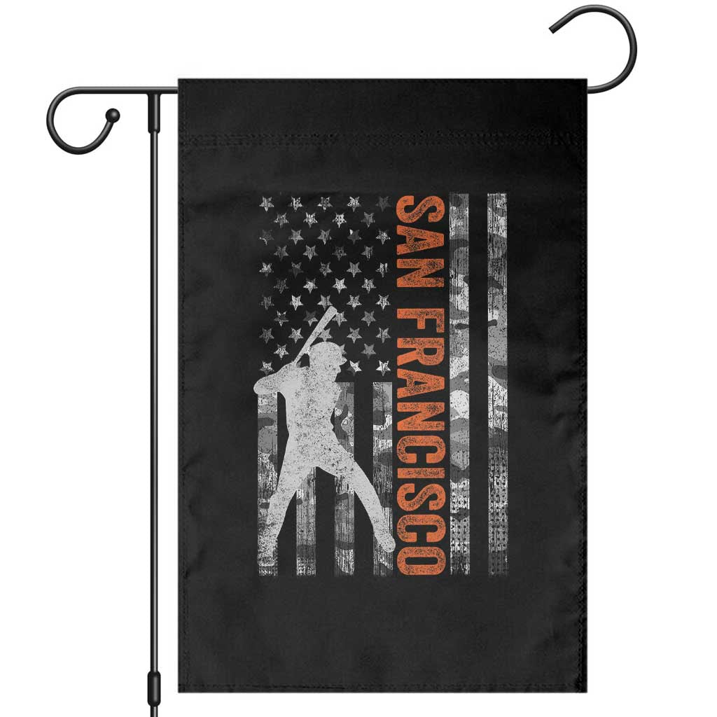 San Francisco Garden Flag SF Baseball Player American Flag USA Camo Patriotic TS10 Black Print Your Wear