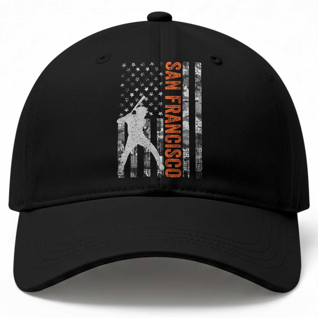 San Francisco Baseball Cap SF Baseball Player American Flag USA Camo Patriotic TS10 Print Your Wear