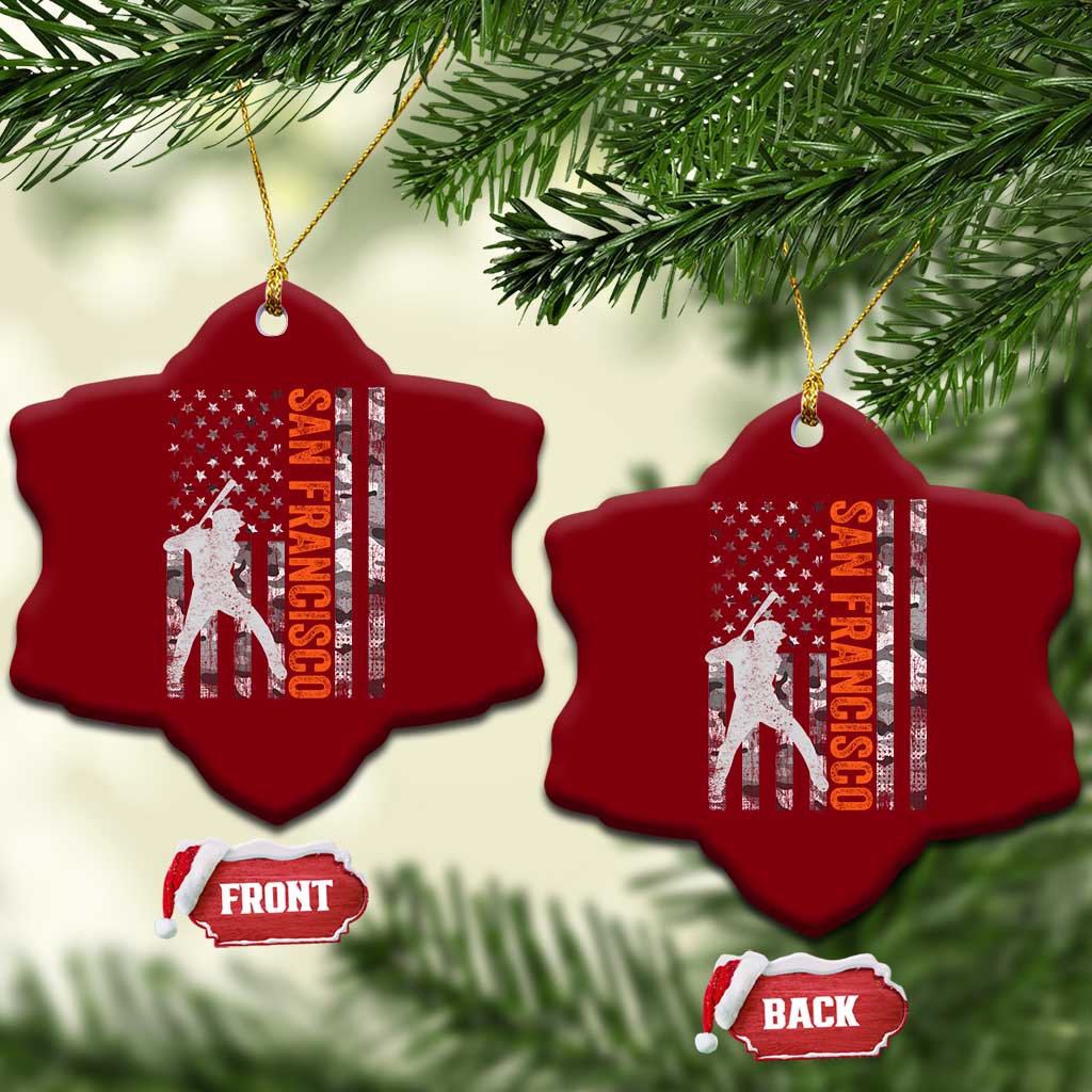 San Francisco Ceramic Ornament SF Baseball Player American Flag USA Camo Patriotic TS10 Print Your Wear