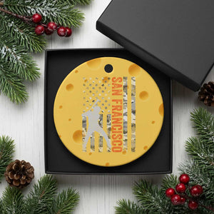 San Francisco Ceramic Ornament SF Baseball Player American Flag USA Camo Patriotic TS10 1pc Yellow Cheese Print Your Wear