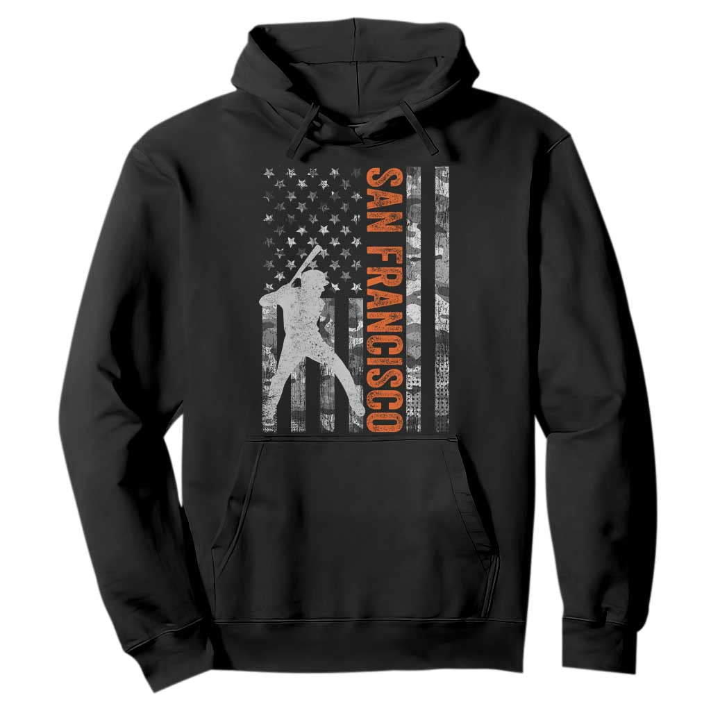 San Francisco Hoodie SF Baseball Player American Flag USA Camo Patriotic TS10 Black Print Your Wear