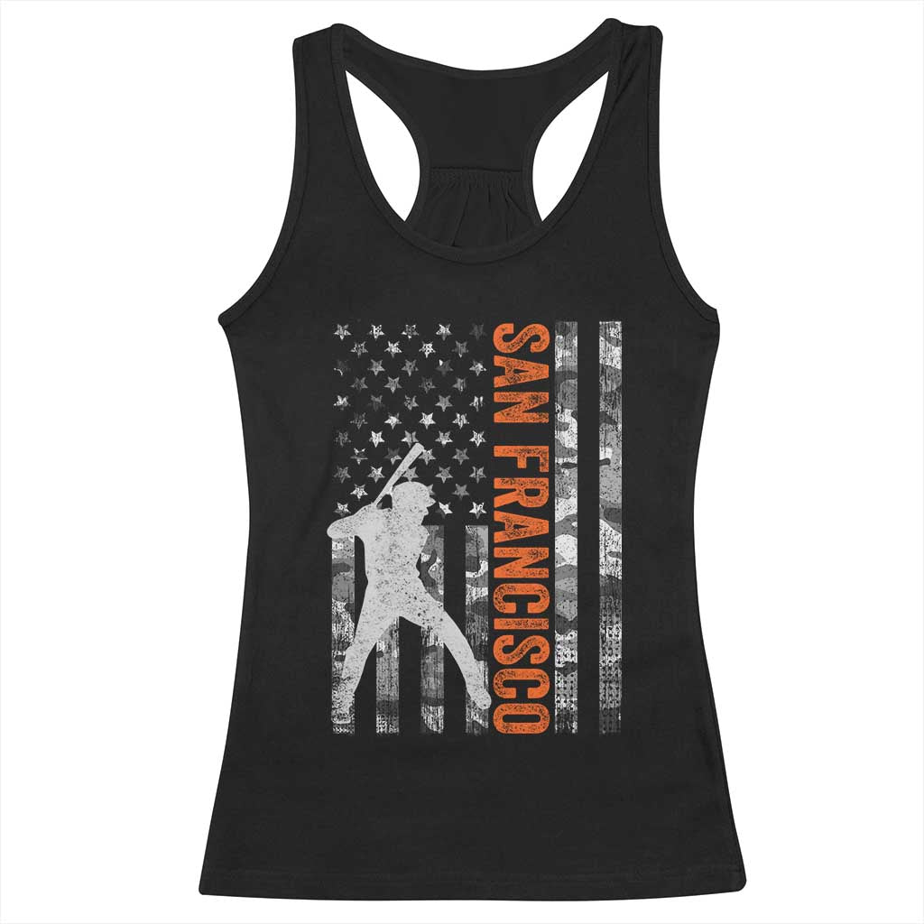 San Francisco Racerback Tank Top SF Baseball Player American Flag USA Camo Patriotic TS10 Black Print Your Wear