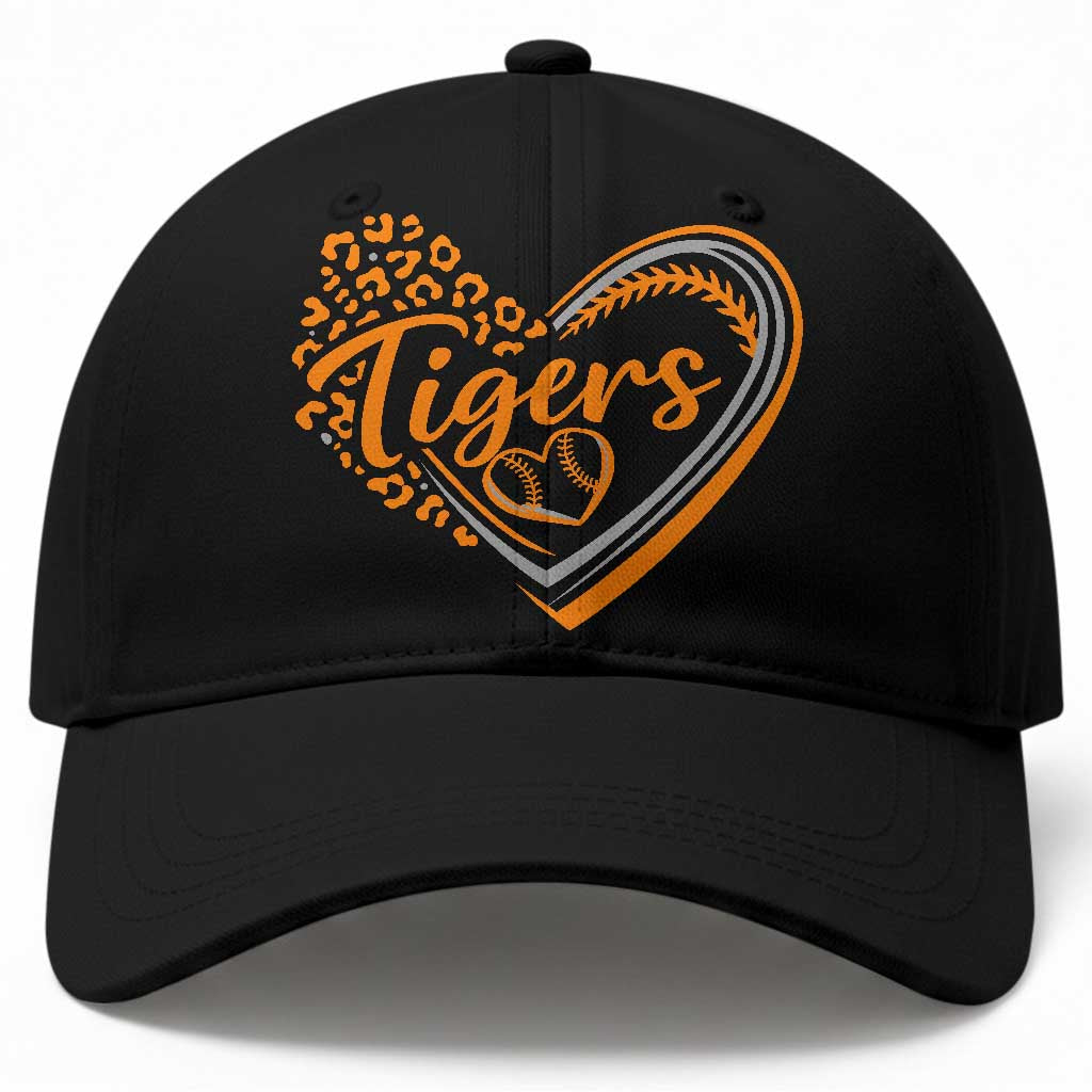 Vintage Tiger Baseball Cap Sports Fan Team Spirit Mascot Cute Leopard Heart TS10 Print Your Wear