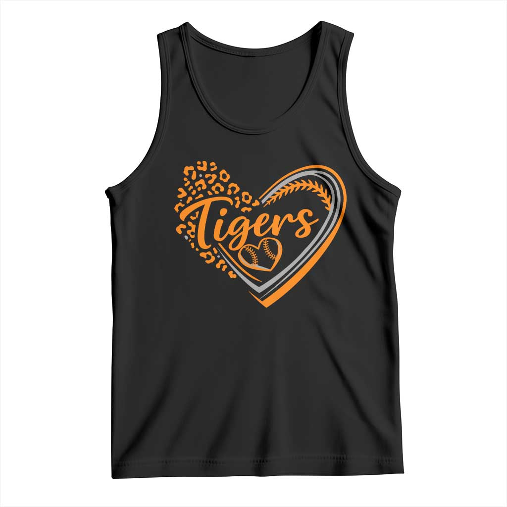Vintage Tiger Tank Top Sports Fan Team Spirit Mascot Cute Leopard Heart TS10 Black Print Your Wear