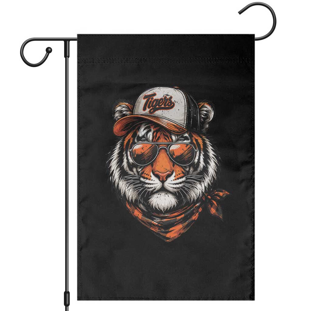 Tiger Mascot Garden Flag Vintage Sports Name TS10 Black Print Your Wear