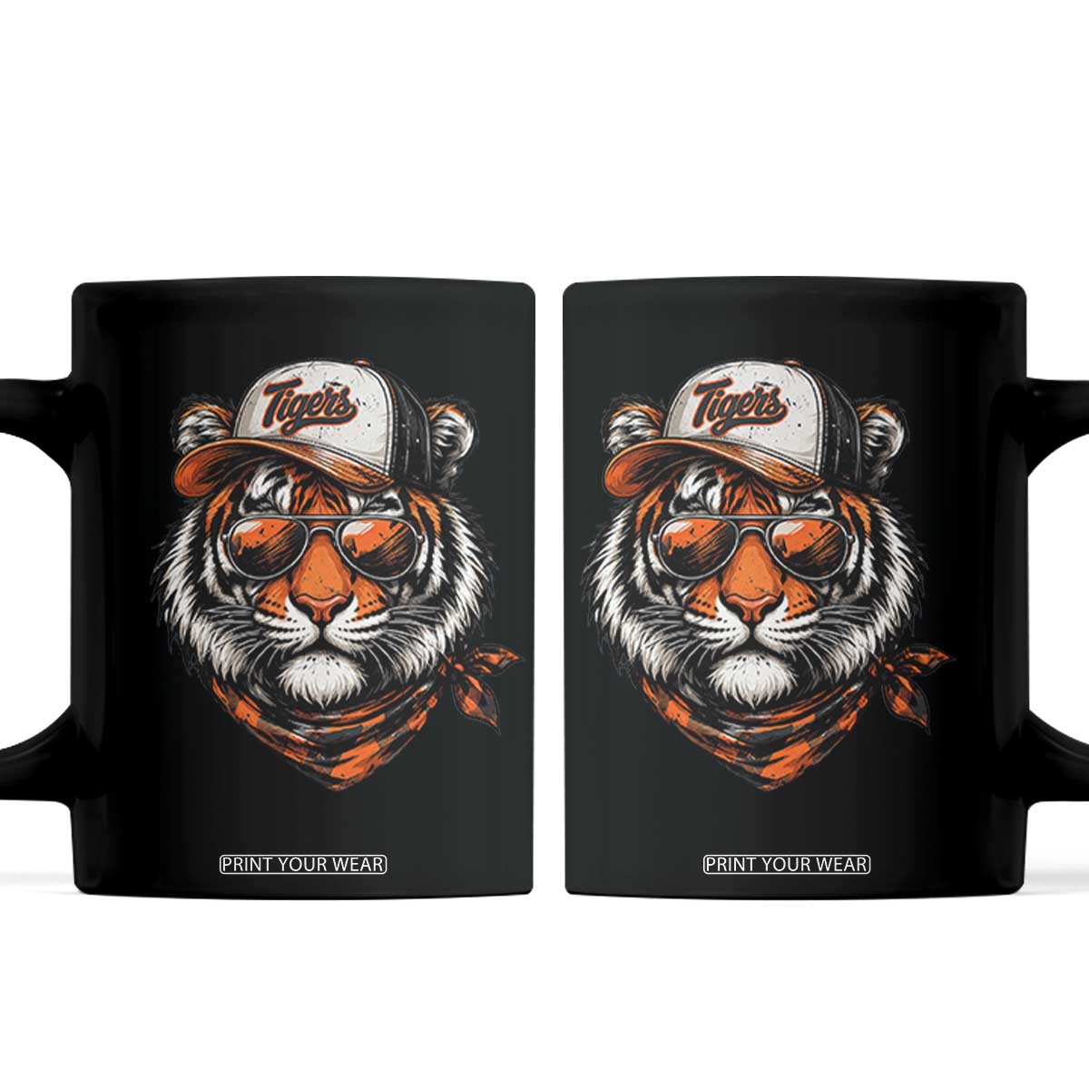 Tiger Mascot Coffee Mug Vintage Sports Name TS10 Black Print Your Wear