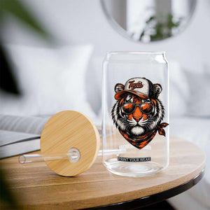 Tiger Mascot Glass Can Vintage Sports Name TS10 Print Your Wear
