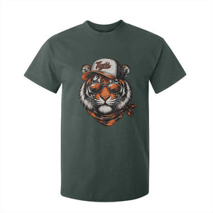 Tiger Mascot T Shirt For Kid Vintage Sports Name TS10 Dark Forest Green Print Your Wear