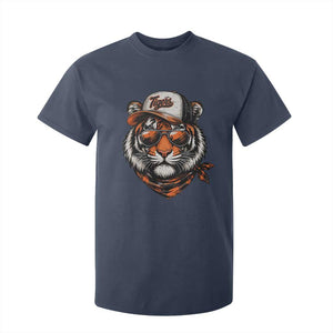Tiger Mascot T Shirt For Kid Vintage Sports Name TS10 Navy Print Your Wear