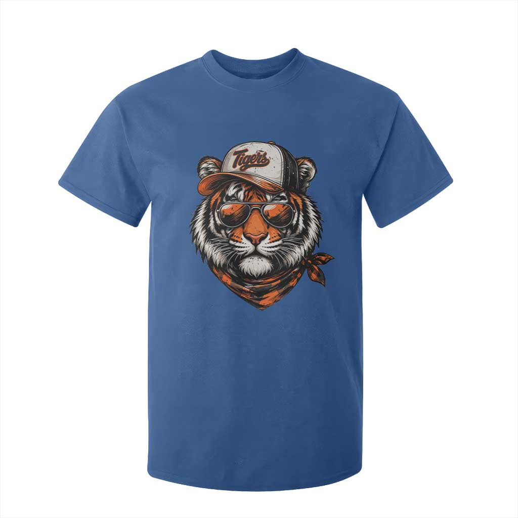 Tiger Mascot T Shirt For Kid Vintage Sports Name TS10 Royal Blue Print Your Wear