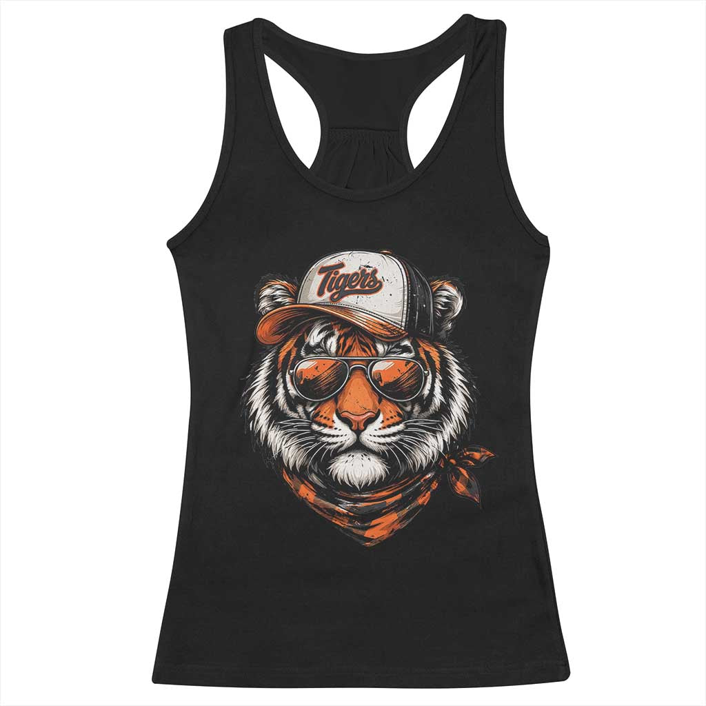 Tiger Mascot Racerback Tank Top Vintage Sports Name TS10 Black Print Your Wear