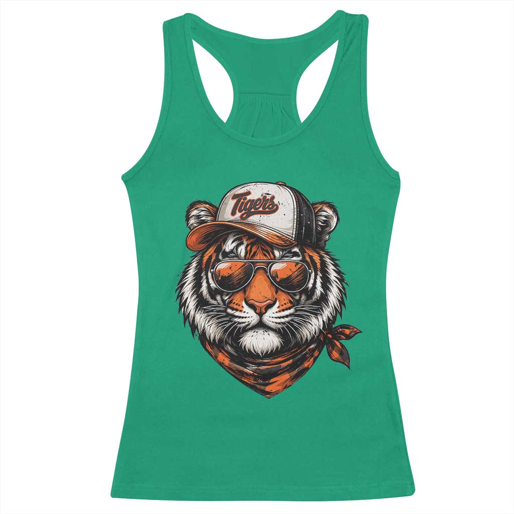 Tiger Mascot Racerback Tank Top Vintage Sports Name TS10 Irish Green Print Your Wear