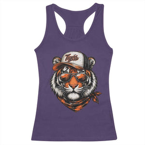Tiger Mascot Racerback Tank Top Vintage Sports Name TS10 Purple Print Your Wear