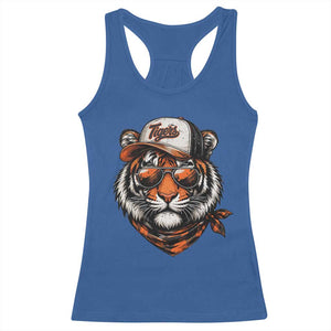 Tiger Mascot Racerback Tank Top Vintage Sports Name TS10 Royal Blue Print Your Wear
