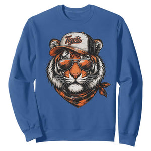Tiger Mascot Sweatshirt Vintage Sports Name TS10 Royal Blue Print Your Wear